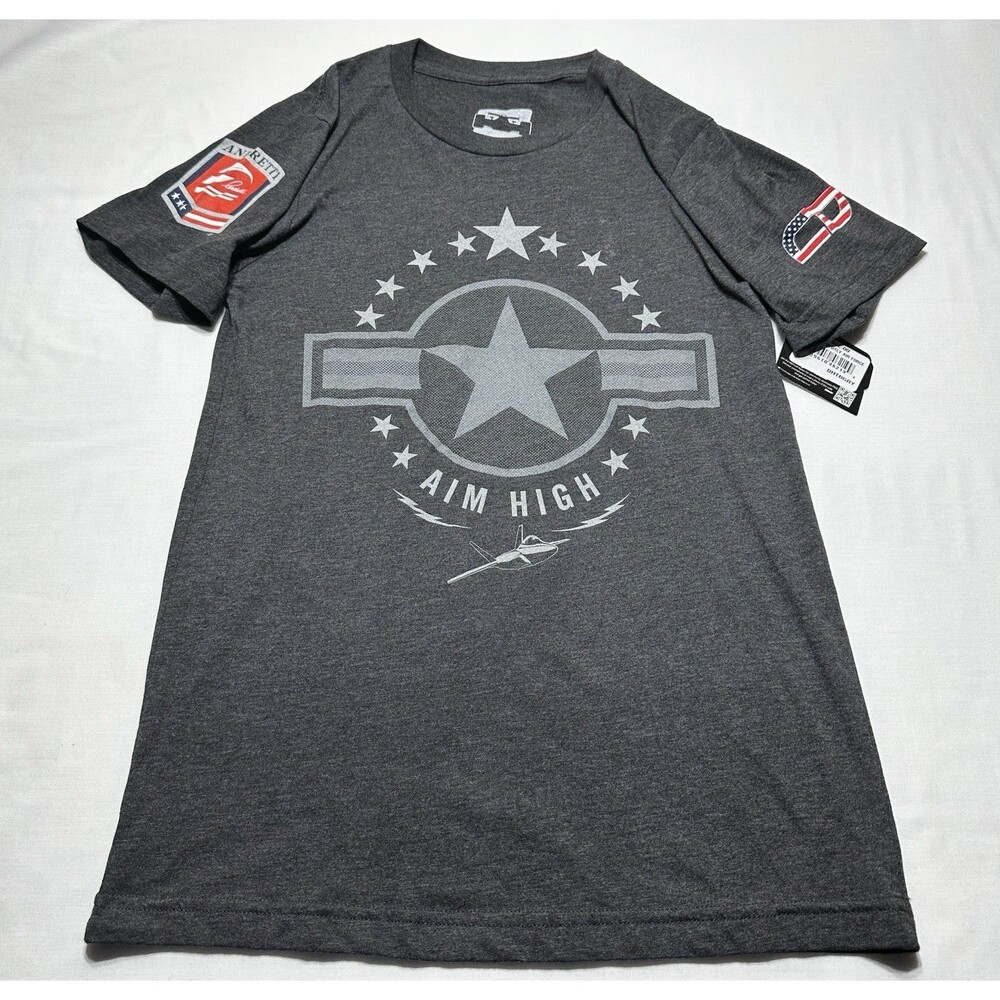 Air Force Mario Andretti Gray Aim High NASCAR Car Racing IndyCar T Shirt Men's S